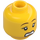 LEGO Yellow Dual Sided Female Head with Worried / Scared Face (Recessed Solid Stud) (3626 / 23177)