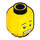 LEGO Yellow Dual-Sided Male Head with Scared Face / Lopsided Smile (Recessed Solid Stud) (3626 / 32729)