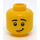 LEGO Yellow Dual-Sided Male Head with Scared Face / Lopsided Smile (Recessed Solid Stud) (3626 / 32729)