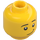 LEGO Yellow Dual-Sided Male Head with Scared Face / Lopsided Smile (Recessed Solid Stud) (3626 / 32729)