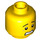 LEGO Yellow Dual-Sided Male Head with Scared Face / Lopsided Smile (Recessed Solid Stud) (3626 / 32729)