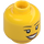 LEGO Yellow Female Head with Eyelashes and Red Lipstick (Recessed Solid Stud) (11842 / 14915)