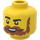 LEGO Yellow Head with Dark Orange Moustache and Beard (Recessed Solid Stud) (3274 / 103184)