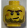 LEGO Yellow Head with Stubble, Scar and Crooked Smile (Recessed Solid Stud) (10260 / 14759)