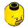 LEGO Yellow Male Head with Beard, Dirt Stains and Open Smile (Recessed Solid Stud) (3626 / 24405)