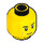 LEGO Yellow Male Head with Black Eyebrows, Cheek and Chin Lines and Lopsided Smile (Recessed Solid Stud) (3626 / 65642)