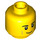 LEGO Yellow Male Head with Black Eyebrows, Cheek and Chin Lines and Lopsided Smile (Recessed Solid Stud) (3626 / 65642)