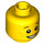 LEGO Yellow Minifigure Head with Surprised Smile and Freckles (Recessed Solid Stud) (12327 / 90787)